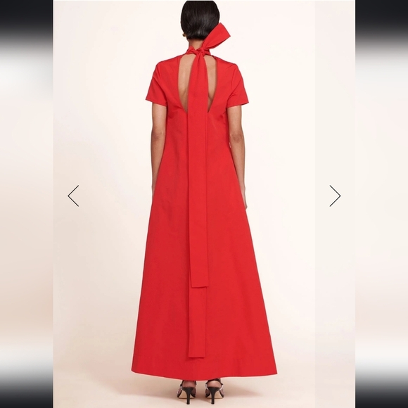 NWT STAUD Ilana A-Line Maxi Dress in Poinsettia Red Size Medium - Picture 2 of 13